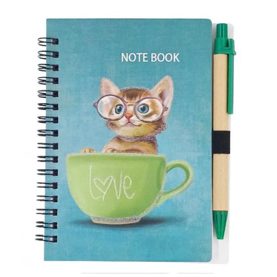 mini Caderninho de Anotações Gato love